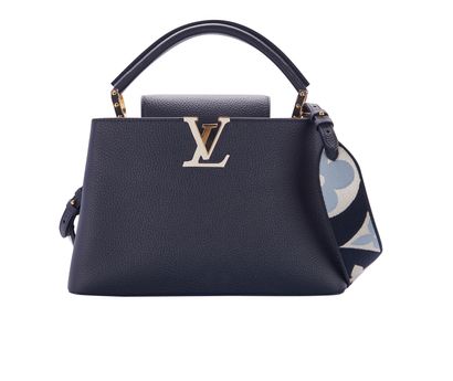 Capucines MM, &pound;3,100, Handbags, Blue/Cream, Leather, Front view